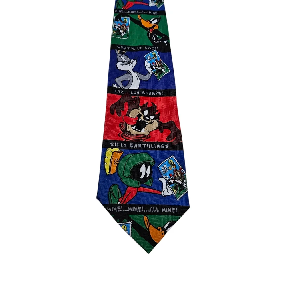 Looney Tunes X USPS Stamp Collection Tie 1997 Taz Bugs Bunny Daffy Warner Bros